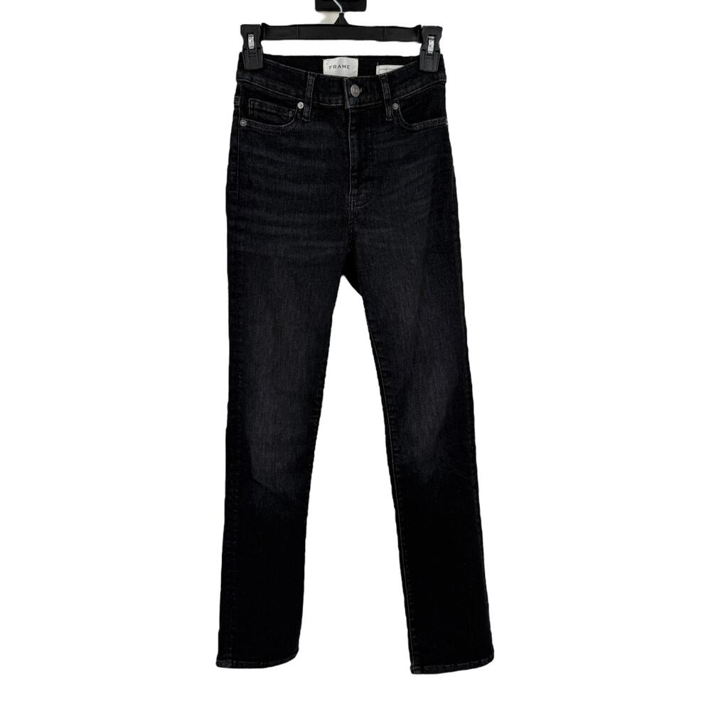 Frame Le High Straight Leg Long Jeans black size 24